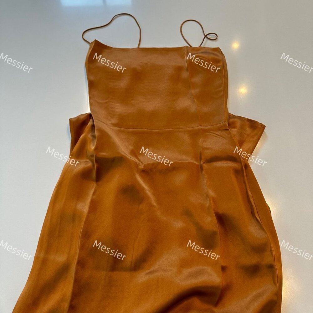 Reformation Frankie Silk Dress in Copper - Picture 7 of 11